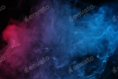 Preview: Beautiful smoke in neon lights on dark background