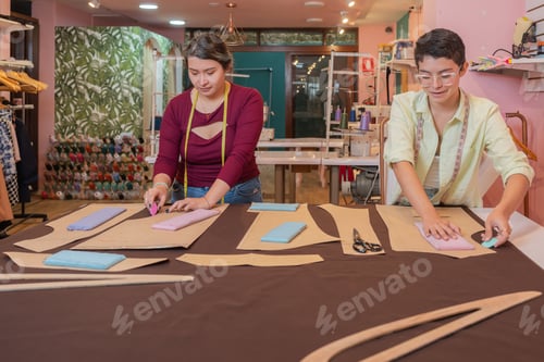 Preview: Two women working in a sewing workshop
