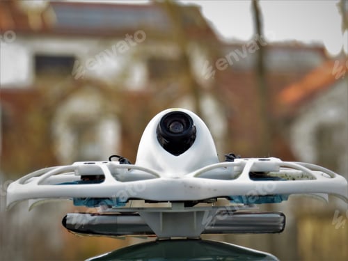Preview: Quadrotor with a camera in the blurred background