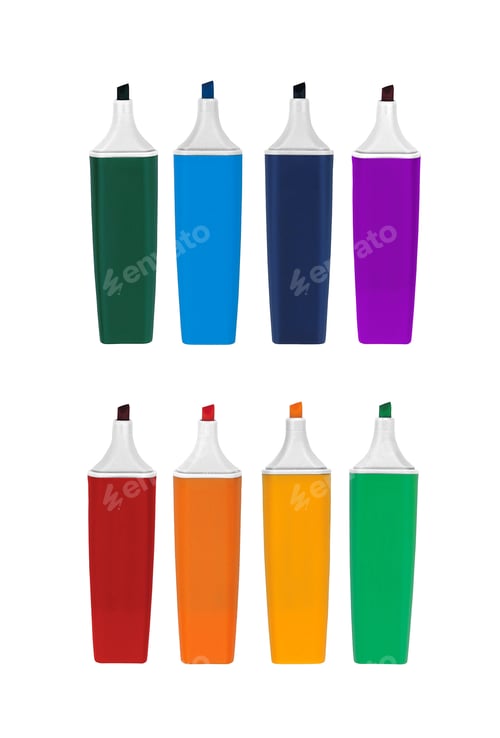Preview: Colorful markers isolated