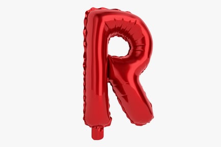 Preview: Shiny Red Foil Balloon Letter R
