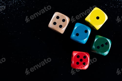 Preview: Set of colored playing dice