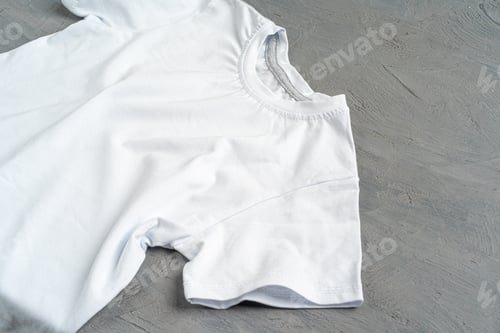 Preview: Close up of a white color t-shirt