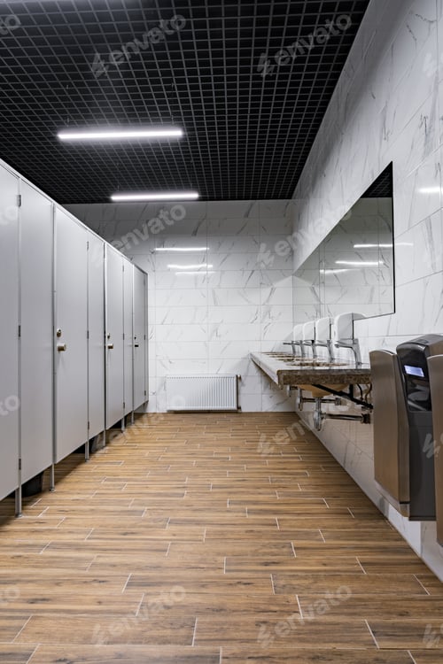 Preview: New public toilets partitioned into rooms and sinks