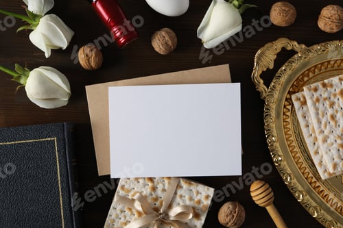 Preview: Concept of jewish Passover holiday, top view