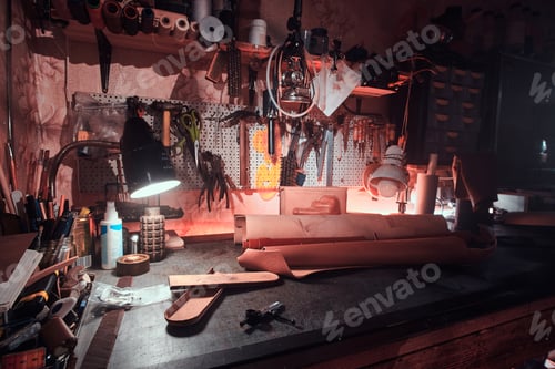 Preview: Different tools at leather workshop