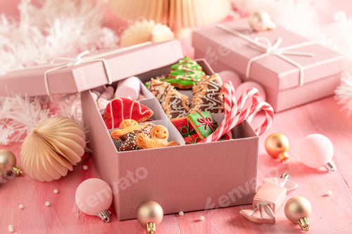 Preview: Tasty Christmas gingerbread cookies as present for Christmas..