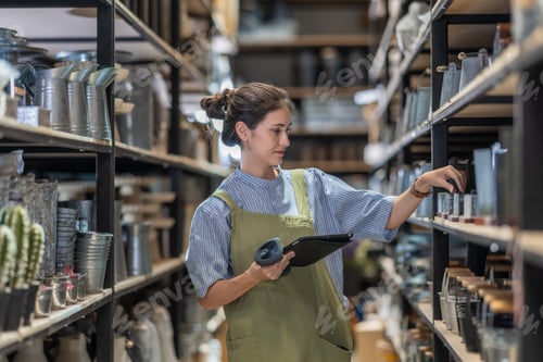 Preview: A Female Entrepreneur in a Family Run Ceramic Business Checking Stock