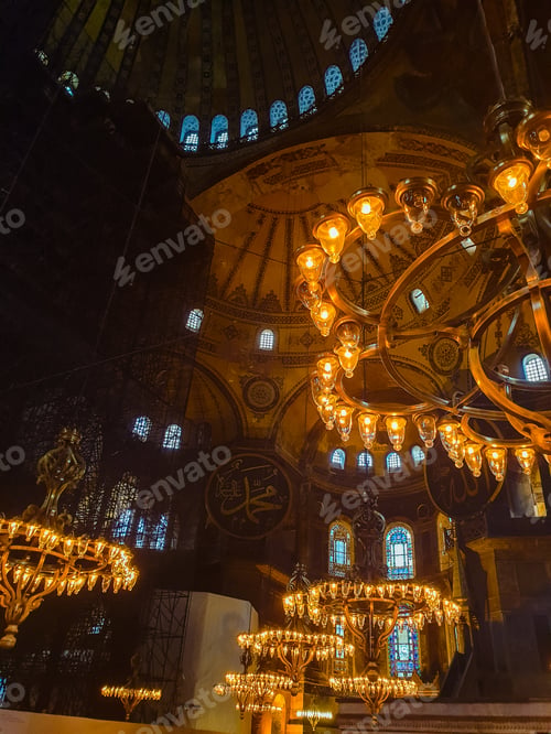 Preview: Interior of ancient basilica Hagia Sophia in Istanbul, Turkey