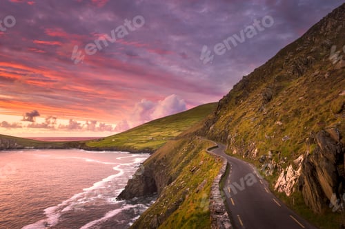 Preview: Slea Head Drive at sunset, Dingle, Kerry, Ireland