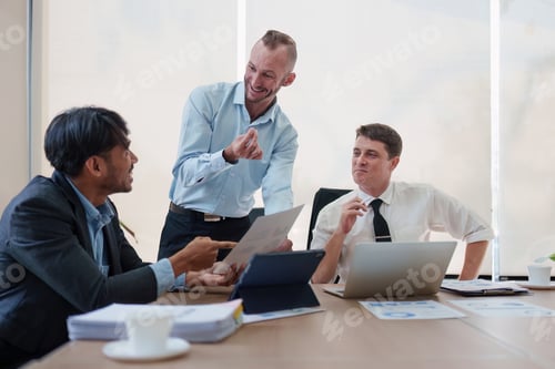 Preview: Group of Business financial with finance reports to analyze big data, balance sheet, strategy at
