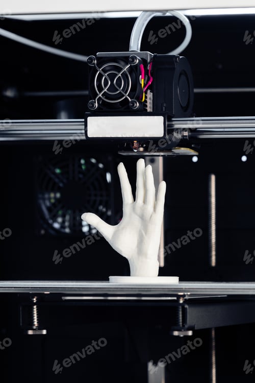 Preview: White 3D printing piece