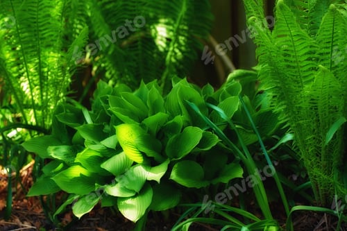 Vista previa: Summer garden. A photo of the garden in summertime.