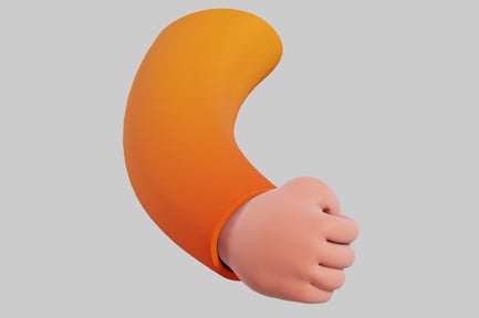 Preview: 3D Cartoon Fist Clenched Gesture