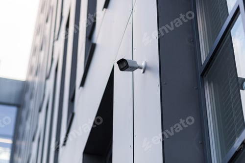Preview: a video surveillance camera is located in a modern office center