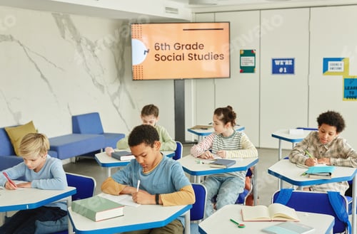 Preview: Group of Kids in Modern Classroom