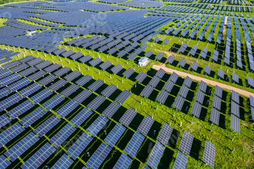 Preview: Top view Aerial view of Solar panel, photovoltaic, alternative electricity source
