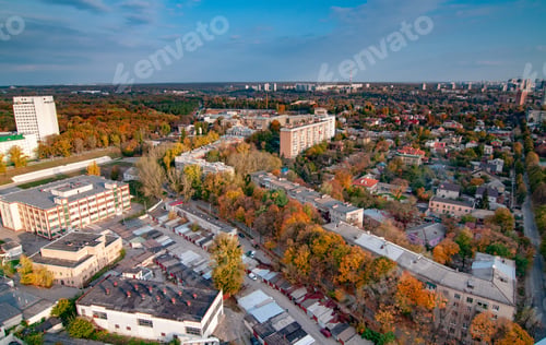 Preview: Aerial view of a large developing European city