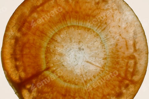 Preview: Macro shot of a carrot slice produced in a studio environment with backlight.