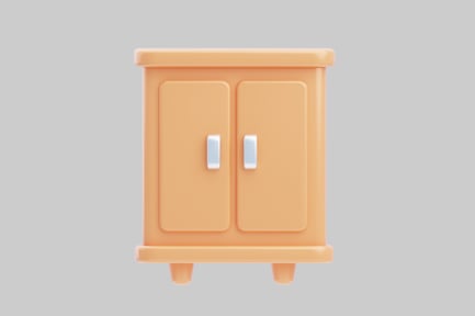 Preview: Compact peach cabinet with doors