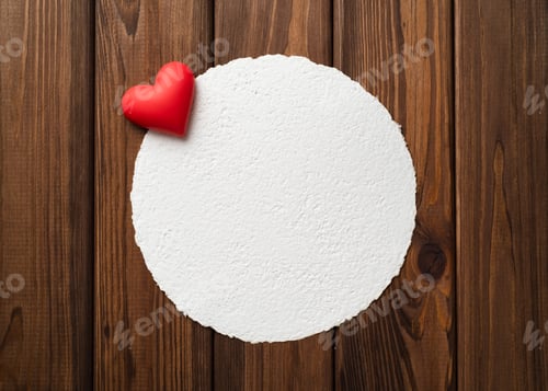 Preview: Valentines Day background with red heart and greeting card mockup