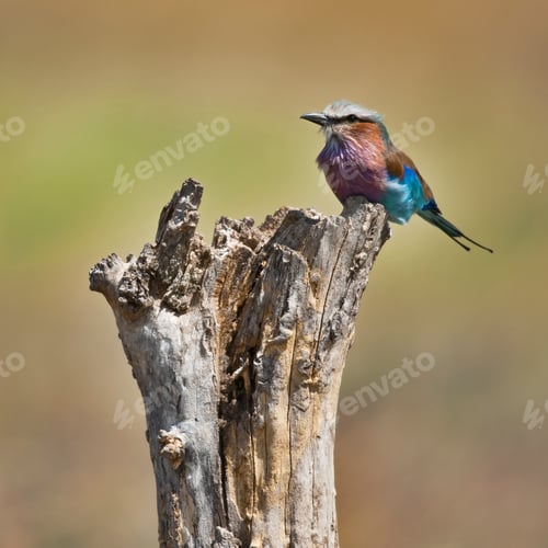 Preview: Lilac-breasted Roller, Coracias caudatus, in Serengeti National Park of Tanzania, Africa