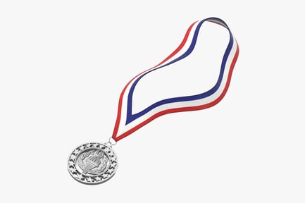 Preview: Silver Olympic Medal with Striped Ribbon