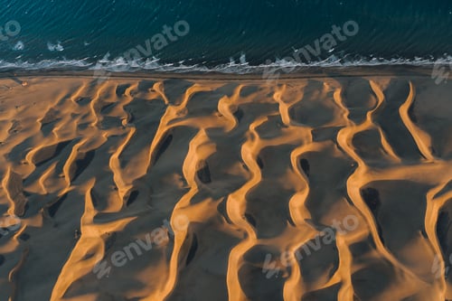 Preview: Aerial Maspalomas dunes view on Gran Canaria, Canary Islands, Spain