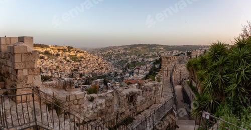 Preview: Panoramic view of the Walls of Jerusalem surrounding the Old City