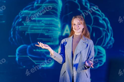 Preview: Presenter promoting artificial intelligence business solutions