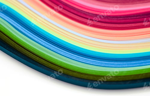 Preview: Horizontal Abstract vibrant color wave rainbow strip paper background.