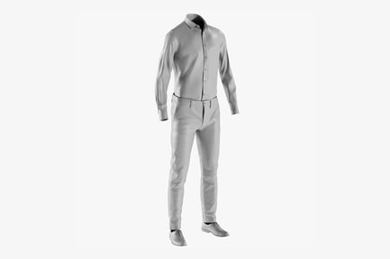 Preview: Men's Outfit: Classic Shirt, Trousers, and Leather Shoes