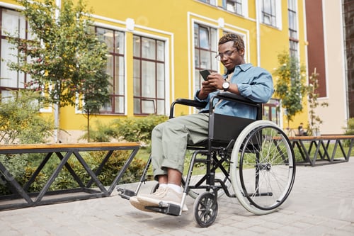 Preview: Content black man browsing Internet