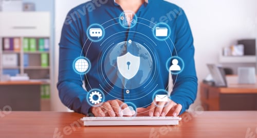 Preview: Cybersecurity, protection of the user's private data, files and documents. Security Internet.