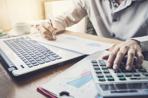 Preview: Businessman working on Desk office business financial accounting calculate