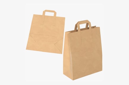 Preview: Kraft Paper Grocery Bags with Handles