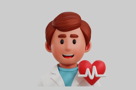Preview: Cartoon doctor heartbeat illustration