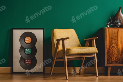 Preview: Yellow chair in vintage interior
