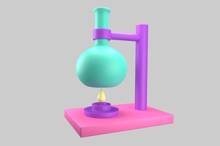 Visualização: Configuração colorida de experimentos químicos