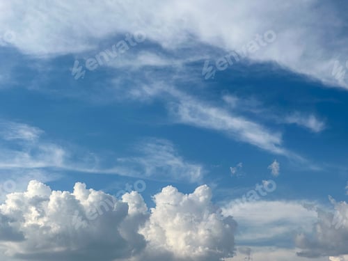 Preview: Clear Blue Sky With Clouds - A Refreshing View of Natures Canopy.