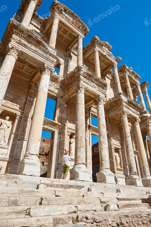 Preview: Library of Celsus facade in Ephesus ruins landmark site. Turkey