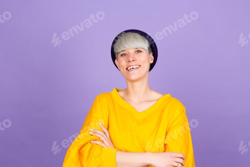 Preview: Studio portrait of european woman
