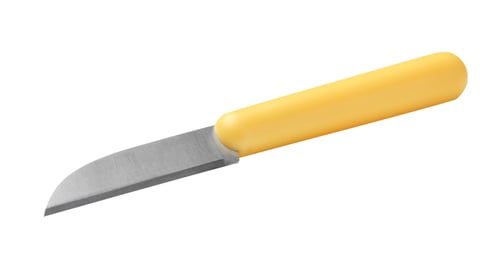 Preview: Paring knife with yellow handle isolated on white