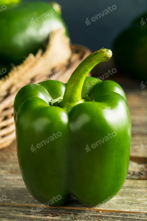 Preview: Raw Green Organic Bell Peppers