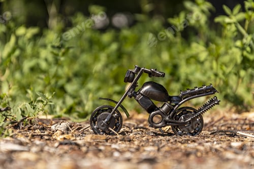 Preview: toy sport bike model on abstract green background