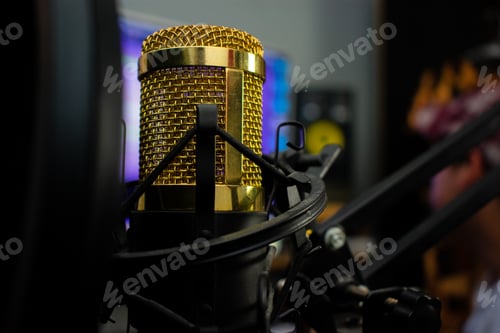 Preview: Microphone condenser with anti pop filter home studio