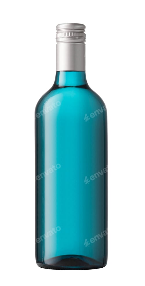 Preview: Blue gin bottle isolated