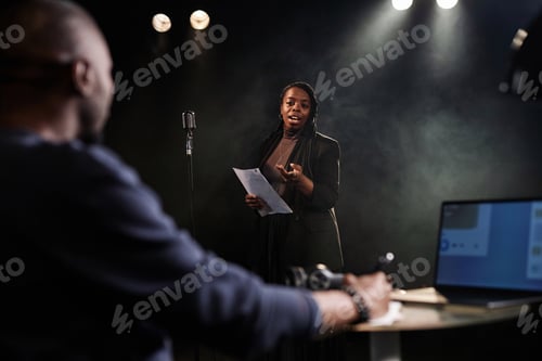Preview: Woman Performing on Stage For Director