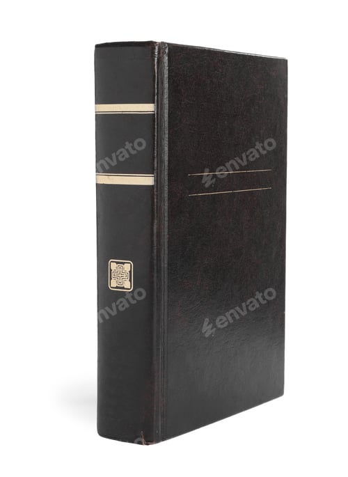 Preview: Closed old hardcover book isolated on white