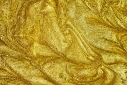 Preview: Golden liquid. The wavy surface of flowing gold. Abstract glittering background.